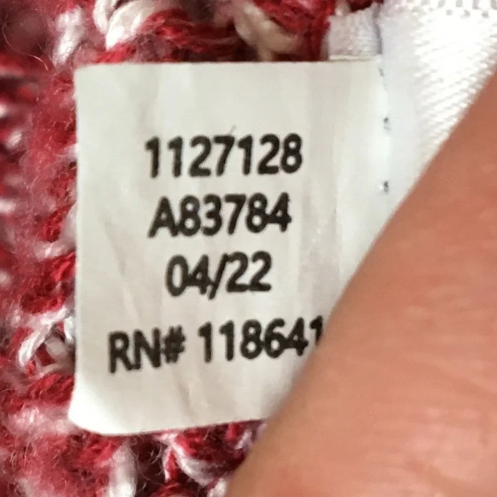 Lane Bryant Red White Marled Knit Open Front Cardigan Sweater Plus 26/28 A83784 - Picture 7 of 7